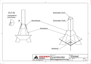 Pyramidenofen 160x80x80cm Bausatz