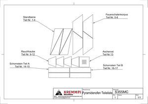 Pyramidenofen 160x80x80cm Bausatz