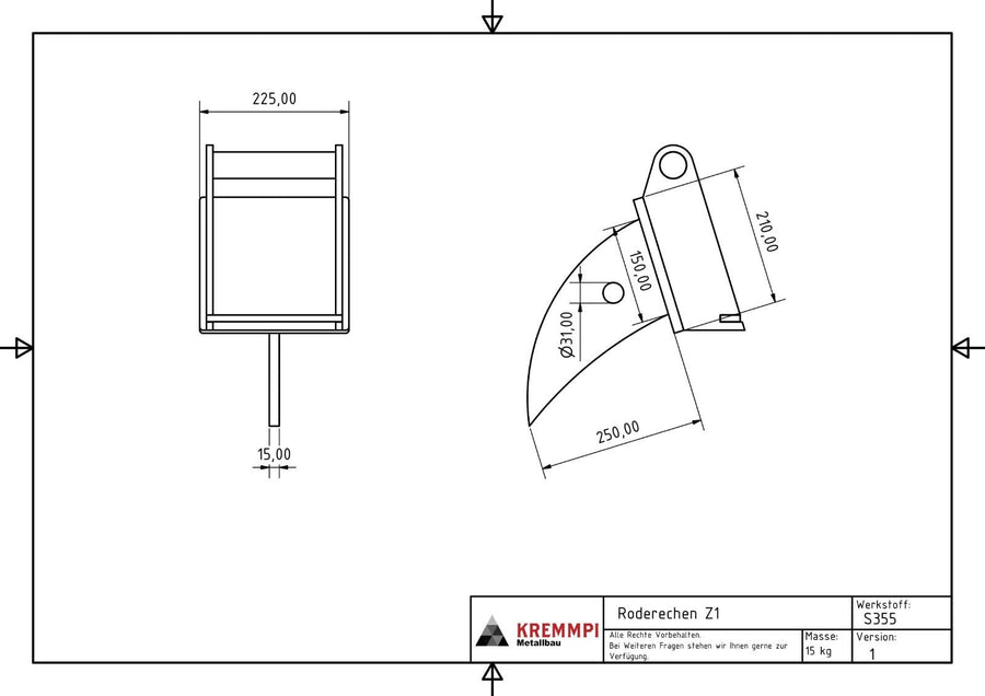 Minibagger Roderechen Wurzelrechen Rodrechen ms01 ms03 cw05 in Bayern